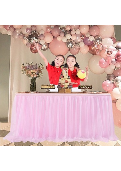Tül Masa Etek Masa Kapağı Pembe Doğum Günü Düğün Dekor Masa Bezi Kek Tatlı Düzenlemesi (4ft) (Yurt Dışından) fırsatları