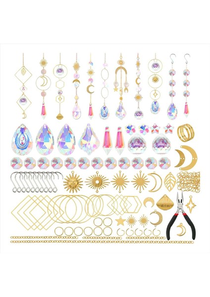 200 Adet Kristal Suncatcher, Kristalli Güneş Yakalayıcılar, Yetişkinler Için Zanaat Kitleri, Gökkuşağı Üreticisi, Prizma, Kolye Altın (Yurt Dışından)