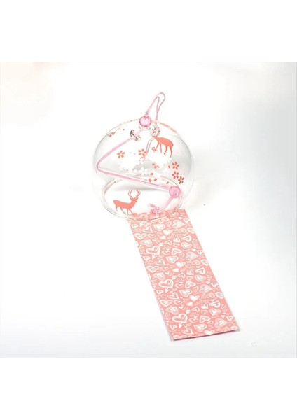 Japon Rüzgar Zil Kolye Cam Kapağı Doğum Güvencesi Ev Dekorasyonu, Sakura Deer (Yurt Dışından) modelleri