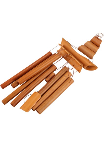 Bambu Rüzgar Çiğnen El Yapımı Doğal Yüzük Ev Dekor Rüzgar Zil Asılı Süsleme Açık Bahçe Rüzgar Çan (Yurt Dışından)