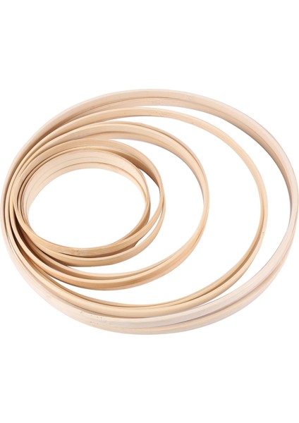 Ahşap Halkalar, Bambu Çiçek Çember Çelenk Yüzükleri Dıy Düğün Noel Çelenk Için Macrame Hoop Halkaları, Dream Catcher Crafts (Yurt Dışından)