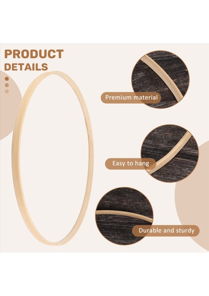 Rüya Bambu Yüzükler, Ahşap Daire Yuvarlak Catcher Dıy Hoop Çiçek Çelenk Evi Bahçe Bitki Dekoru Asma Sepet 26CM (Yurt Dışından) fırsatları