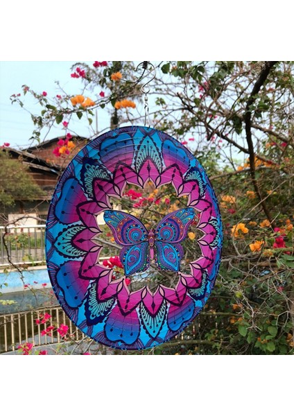Rüzgar Spinner Renkli Kelebek Paslanmaz Çelik Lazer Kesim Metal Çift Taraflı Baskı Vakalı Iç/dış Mekan Süslemeleri (Yurt Dışından) modelleri