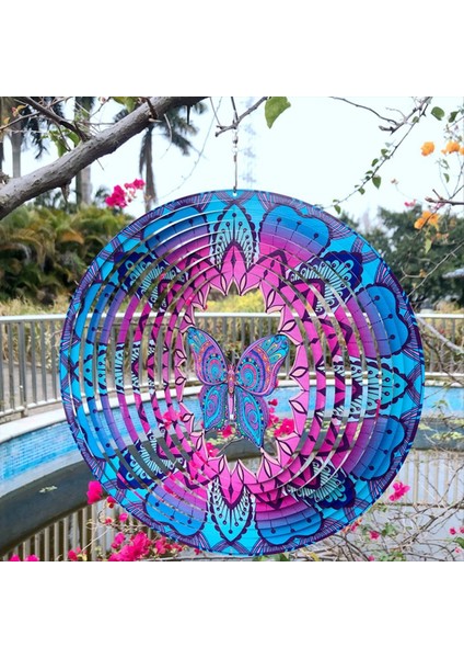 Rüzgar Spinner Renkli Kelebek Paslanmaz Çelik Lazer Kesim Metal Çift Taraflı Baskı Vakalı Iç/dış Mekan Süslemeleri (Yurt Dışından) fırsatları