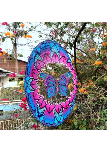 Rüzgar Spinner Renkli Kelebek Paslanmaz Çelik Lazer Kesim Metal Çift Taraflı Baskı Vakalı Iç/dış Mekan Süslemeleri (Yurt Dışından) indirimleri