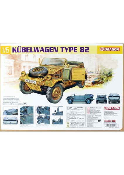 75003 1/6 Ölçek, Volkswagen Kübelwagen Tip-82 Hafif Zırhlı Arac Plastik Model Kiti