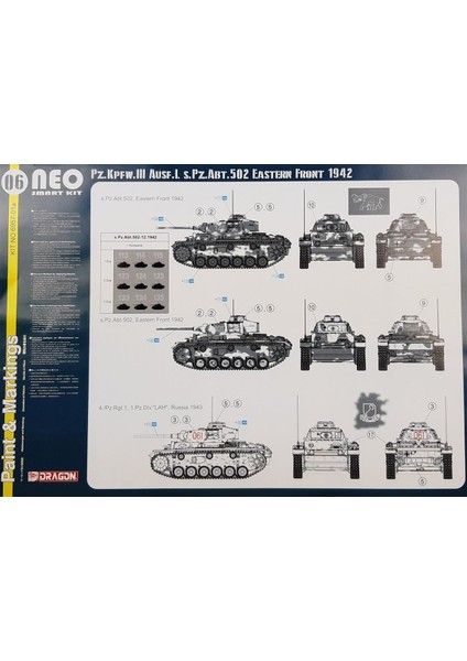 6957 1/35 Ölçek, Pz.Kpfw.III Ausf..l 502. Alay (Leningrad 1942/43) Tankı Plastik Model Kiti
