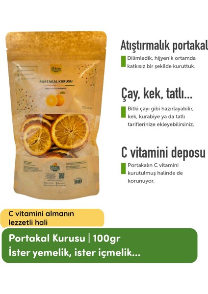 Kurutulmuş Portakal | 100 gr - Dilimlenmiş Portakal Kurusu - Dried Orange 100 gr - Portakal Cipsi fiyatları