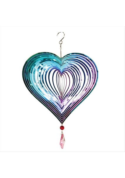 Rüzgar Spinner Açık Metal 3D Rüzgar Spinner Asılı Avlu Bahçe Dekor I Paslanmaz Çelik Kalp Desen Spinner (Yurt Dışından)