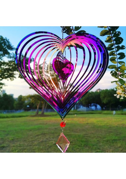 Rüzgar Spinner Açık Metal 3D Rüzgar Spinner Asılı Avlu Bahçe Dekor I Paslanmaz Çelik Kalp Desen Spinner (Yurt Dışından) fiyatları
