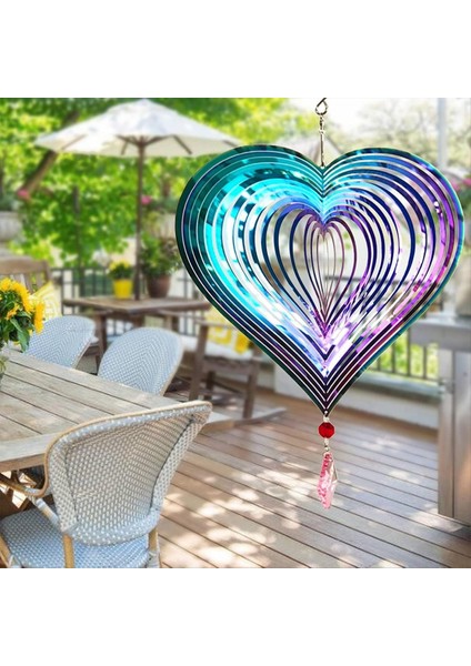 Rüzgar Spinner Açık Metal 3D Rüzgar Spinner Asılı Avlu Bahçe Dekor I Paslanmaz Çelik Kalp Desen Spinner (Yurt Dışından) modelleri