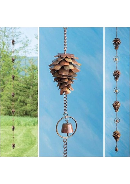 Çam Konisi Şeklindeki Yağmur Zinciri, Antik Grafiti Çam Konisi Dekoratif Asılı Zincir, Metal Demir Çanlar (Yurt Dışından) fiyatları