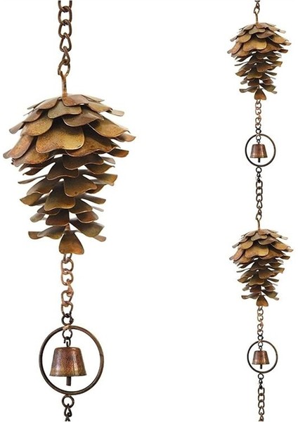 Çam Konisi Şeklindeki Yağmur Zinciri, Antik Grafiti Çam Konisi Dekoratif Asılı Zincir, Metal Demir Çanlar (Yurt Dışından) modelleri