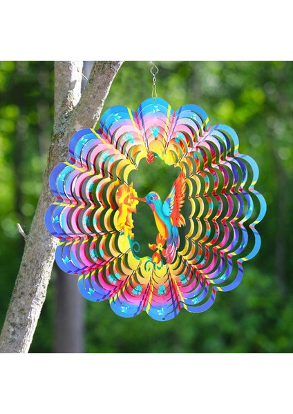 12 Inç Kuş Rüzgar Spinner Metal 3D Dönen Rüzgar Sandalyeleri Lüks Sanat Bahçesi Asılı Açık Dekorasyon (Yurt Dışından)