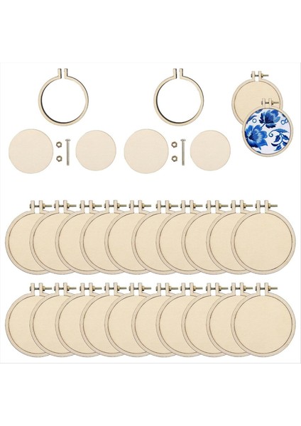20 Paket Mini Nakış Çember Ahşap Yuvarlak Yuvarlak Çember Ahşap Çemberler Dıy El Sanatları Için Çerçeve Çemberi (Yurt Dışından)