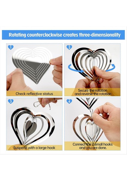 3pcs Kalp Kuş Korkutucu Diskler Seti, Çift Taraflı Kuş Reflektörleri, Son Derece Yansıtıcı Rüzgar Iplikçileri Kuş Cihazları Bahçe Dekoru (Yurt Dışından) fiyatları