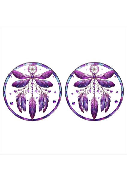 Dragonflys Dreamcatchers Kolye Yuvarlak Renkli Kolye Akrilik Kolye Halat (Yurt Dışından)