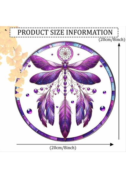 Dragonflys Dreamcatchers Kolye Yuvarlak Renkli Kolye Akrilik Kolye Halat (Yurt Dışından) fiyatları