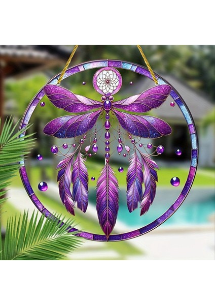 Dragonflys Dreamcatchers Kolye Yuvarlak Renkli Kolye Akrilik Kolye Halat (Yurt Dışından) indirimleri
