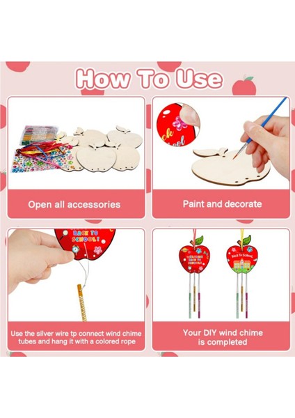 Çocuk Rüzgar Chime süsleri DIY Boyalı Doğum Günü Partisi Sanat Aktivitesi Dekorasyon Kolye, Yıldız Seti (Yurt Dışından) modelleri