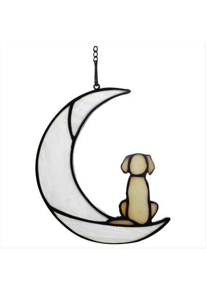 Köpek Kaybı Sempati Si, Vitray Köpek Suncatcher I Için Ay&#39;da, Pet Kayıp I Için Sarı Köpek Anıt I (Yurt Dışından)