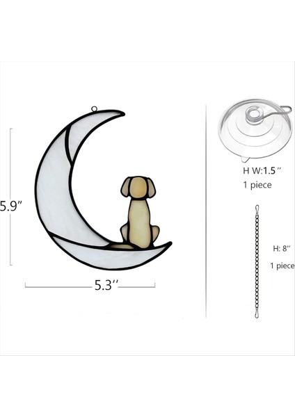 Köpek Kaybı Sempati Si, Vitray Köpek Suncatcher I Için Ay&#39;da, Pet Kayıp I Için Sarı Köpek Anıt I (Yurt Dışından) fiyatları