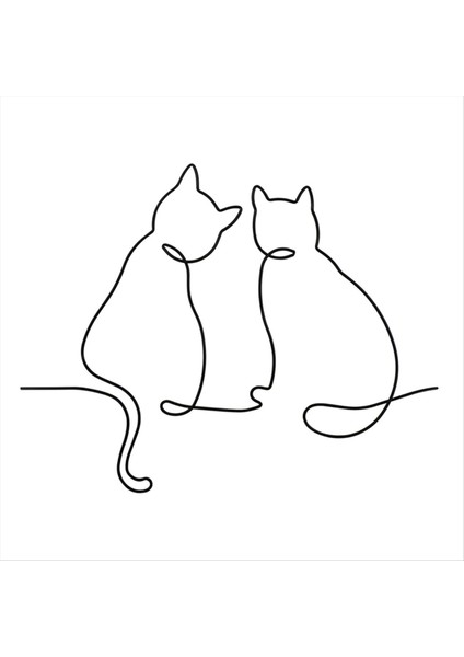 Metal Kedi Duvar Dekoru, Kedi Duvarı Sanatı, Metal Duvar Sanatı, Minimalist Oda ve Oturma Odası Duvar Dekoru (Yurt Dışından)