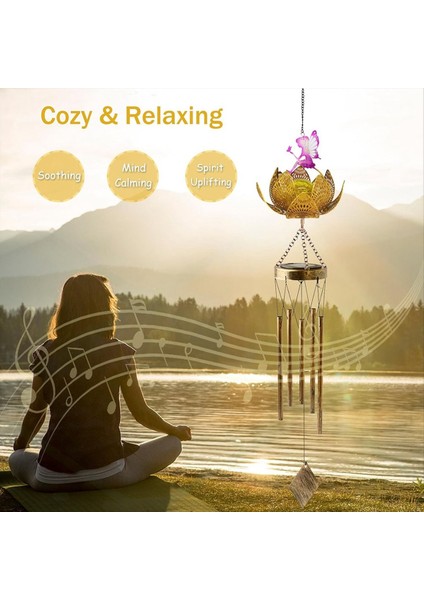 Peri Güneş Rüzgar Dışarı için Çanlar, Tüm Anne Kadınlar için Asılı Bahçe Hediyesi Büyükanne Kızı Karısı, Doğum Günü Hediyesi Altın (Yurt Dışından) modelleri