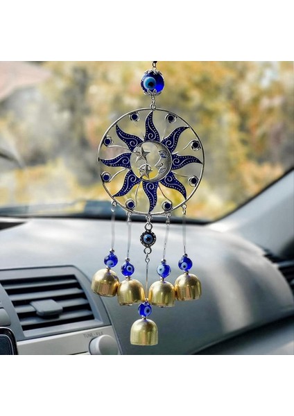 Rüzgar Çanı Kolye, Asılı Rüzgar Zil, Araba Rüzgar Zil, Kapı Rüzgar Zil, Pencere Çan Mavi Gözlü Ev Anahtar Zinciri, B (Yurt Dışından)