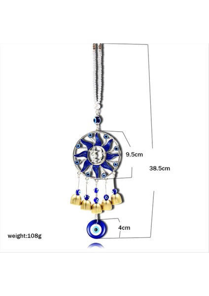 Rüzgar Çanı Kolye, Asılı Rüzgar Zil, Araba Rüzgar Zil, Kapı Rüzgar Zil, Pencere Çan Mavi Gözlü Ev Anahtar Zinciri, B (Yurt Dışından) fırsatları