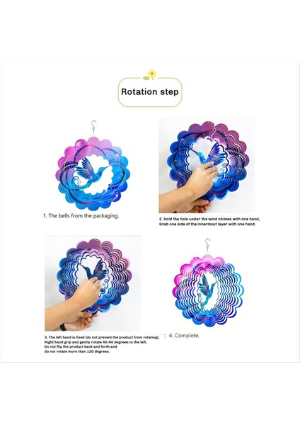 12 Inç Uçan Kuş Rüzgar Spinner Metal 3D Dönen Windchimes Lüks Sanat Bahçesi Döküm Dış Mekan Dekorasyon (Yurt Dışından) fiyatları