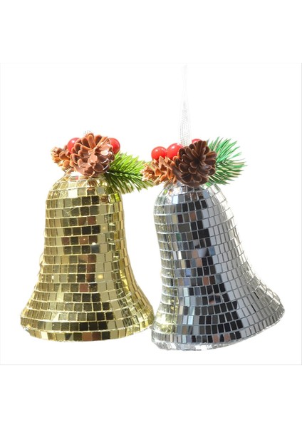 Bell Disko Kolye Sevimli Moda Retro Noel Çan Ayna Yansıma Süsleri Noel Ağacı Dekorasyon A (Yurt Dışından)
