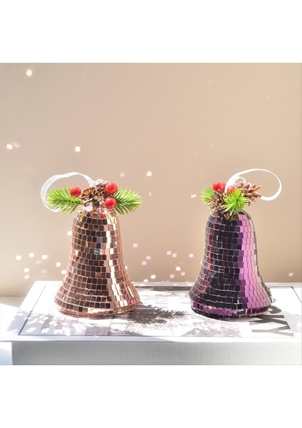 Bell Disko Kolye Sevimli Moda Retro Noel Çan Ayna Yansıma Süsleri Noel Ağacı Dekorasyon A (Yurt Dışından) modelleri