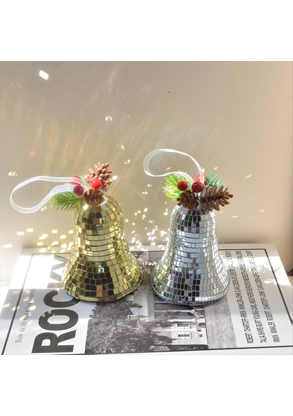 Bell Disko Kolye Sevimli Moda Retro Noel Çan Ayna Yansıma Süsleri Noel Ağacı Dekorasyon A (Yurt Dışından) fırsatları
