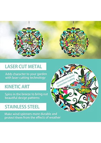 Kuş Metal Rüzgar Spinner Asılı Rüzgar Spinner Açık ve Iç Mekan Dekorasyon, Dönen Rüzgar Çanları Için Uygun (Yurt Dışından) indirimleri