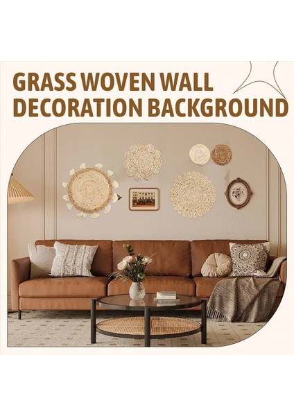 6pcs Boho Duvar Sepeti Dekor Seti Dokuma Rattan Düz Sepetler Duvar Asılı Dekor El Yapımı Püsküller Çiçek Duvar Sepetleri Dekor (Yurt Dışından) indirimleri