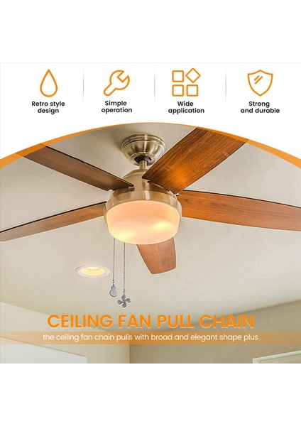 Tavan Fanı Çekme Zinciri Fan Uzantı Zinciri Fan Zinciri Dekoratif 12 Inç Tavan Fan Zinciri Genişletici Süsleme D (Yurt Dışından) fırsatları