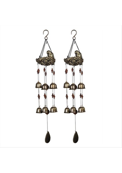 1pcs Kuş Yuvası Rüzgar Çanları, Bahçe, Bahçe, Veranda ve Ev Dekorasyonu Için 12 Adet Bronz Çan ile Rüzgar Çanları (Yurt Dışından)