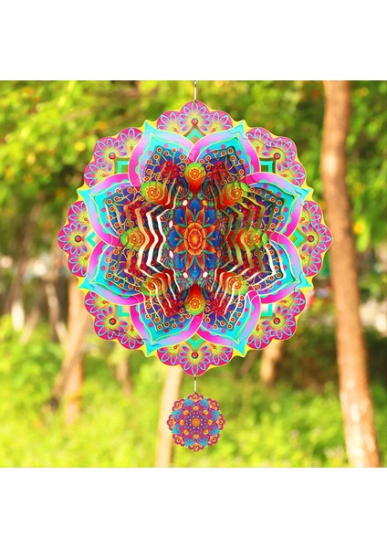 Mandala Rüzgar Spinner Metal 3D Dönen Windchimes Lüks Sanat Bahçesi Dış Mekan Dekorasyon Mor Rüzgar Spinners (Yurt Dışından) fiyatları
