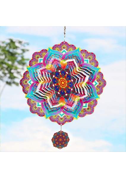 Mandala Rüzgar Spinner Metal 3D Dönen Windchimes Lüks Sanat Bahçesi Dış Mekan Dekorasyon Mor Rüzgar Spinners (Yurt Dışından) indirimleri
