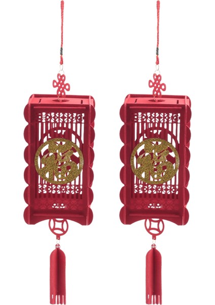 2 Adet Kırmızı Çin Fenerleri, Çin Yeni Yılı Için Dekorasyonlar, Çin Bahar Festivali, Düğün Kutlama Dekoru, Küçük (Yurt Dışından)