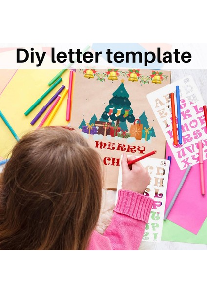 20 Pack Mektup ve Sayı Şablonları Yeniden Kullanılabilir Alfabe Şablonları Dergi Tedarikleri Çizim Çizim (Yurt Dışından) fiyatları