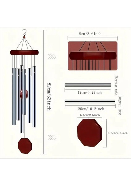 2 Paket Pgzsimemorial Rüzgar Çanları Açık Hava Büyük Derin Ton, Zarif Sempati Rüzgar-Chime ile Kişiselleştirilmiş 6 Ayarlanmış Tüp (Yurt Dışından) modelleri