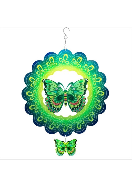 3D Rüzgar Spinner Spiral Için Bahçe Dekoru Döner Asılı Rüzgar Çanları Ev Açık Dekorasyon Yeşil (Yurt Dışından)