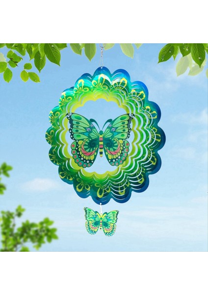 3D Rüzgar Spinner Spiral Için Bahçe Dekoru Döner Asılı Rüzgar Çanları Ev Açık Dekorasyon Yeşil (Yurt Dışından) fiyatları