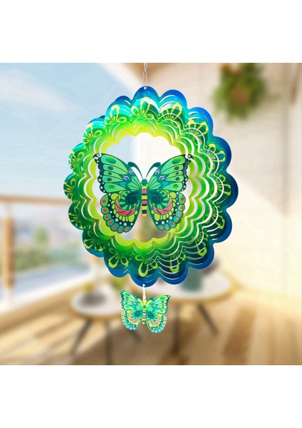 3D Rüzgar Spinner Spiral Için Bahçe Dekoru Döner Asılı Rüzgar Çanları Ev Açık Dekorasyon Yeşil (Yurt Dışından) indirimleri