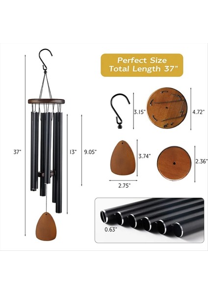 Gümüş Metal Windchime Alüminyum Rüzgar Çantası Rüzgar Çanları 6 Çubuk Çanlar Ev Dekorasyon Zanaat Açık Bahçe Veranda (Yurt Dışından) indirimleri