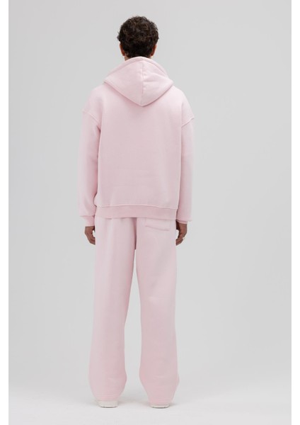 Basic Fermuarlı Oversize Kapüşonlu Sweatshirt Pembe fiyatları