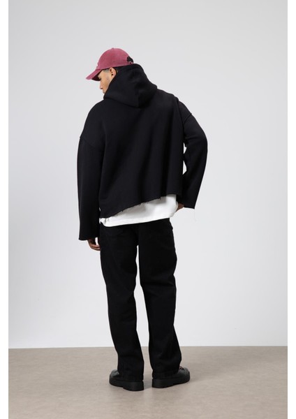 Basic Oversize Dikişsiz Kapüşonlu Sweatshirt Siyah indirimleri