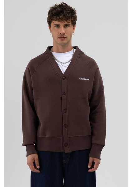 Oversize Düğmeli Sweatshirt Kahve modelleri